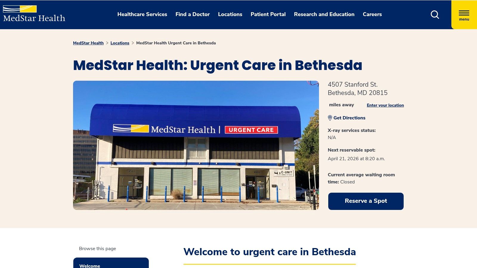 MedStar Health Urgent Care
