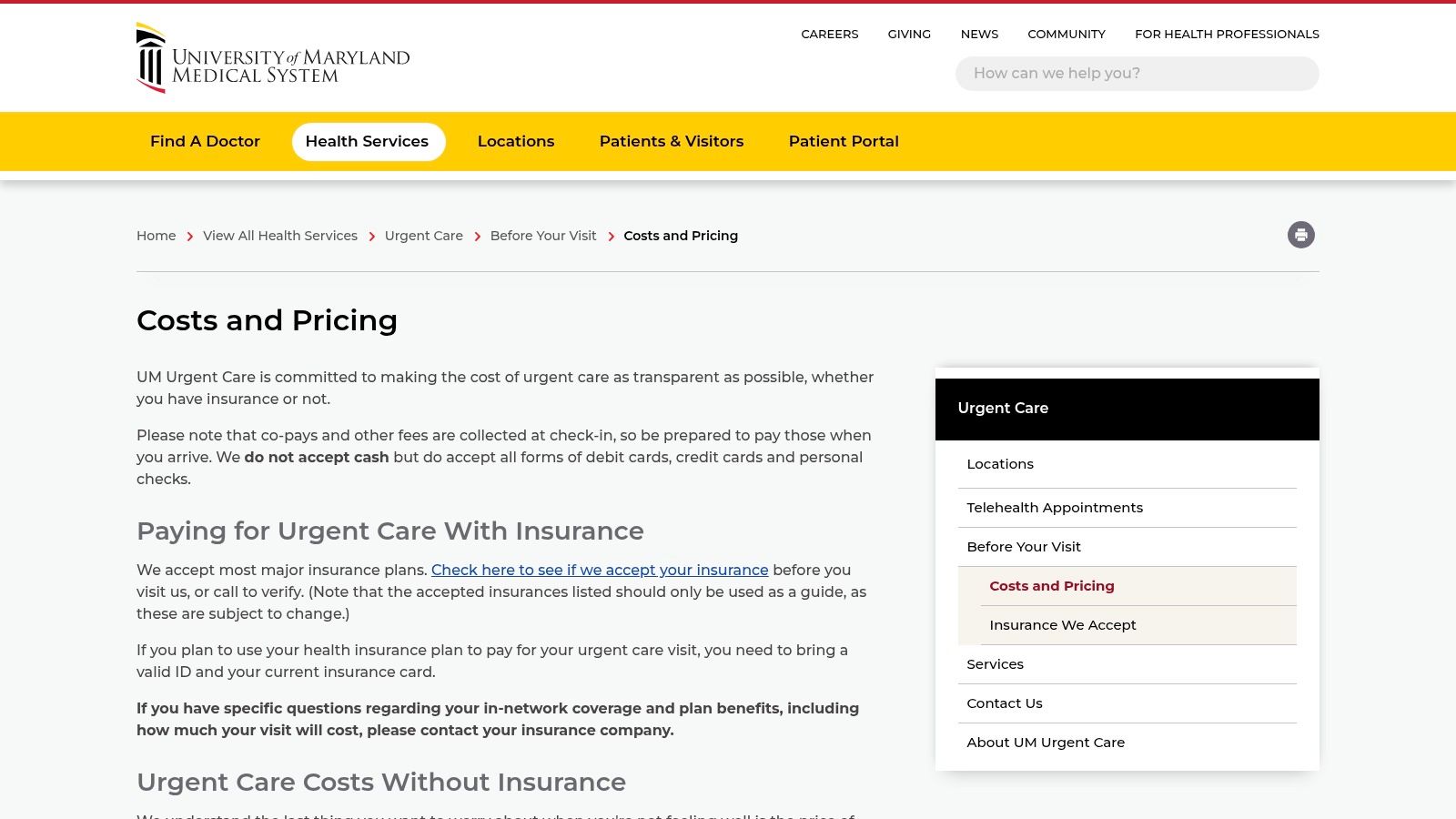 University of Maryland Urgent Care (UM Urgent Care)